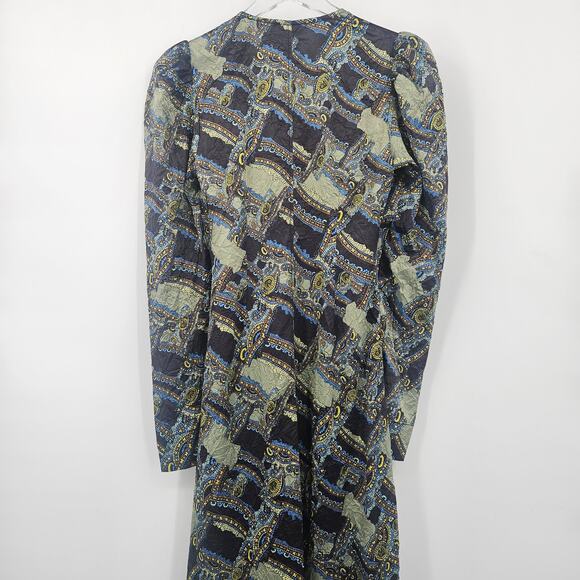 Ganni Green and Blue Midi Dress - Picture 9 of 14